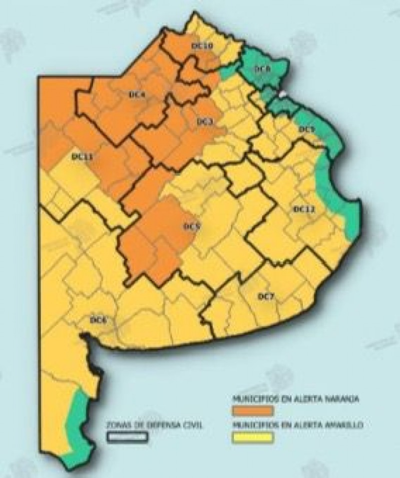 Alerta naranja por tormentas para este sbado